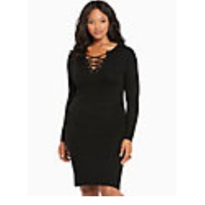 Lace up sweater dress